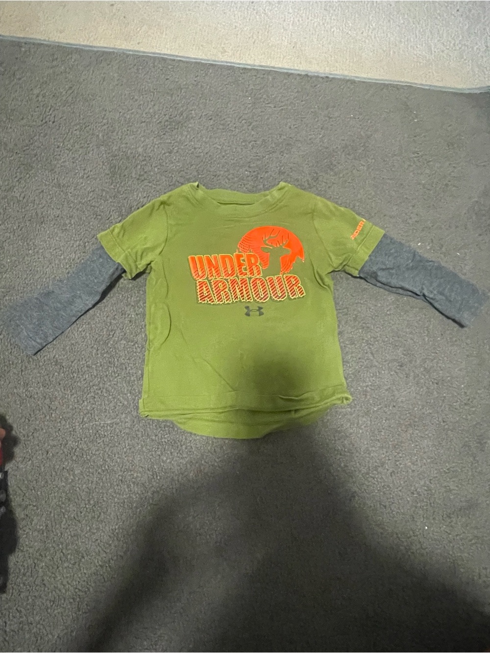 Under Armour Kids' Green Layered-Look Long Sleeve Tee
